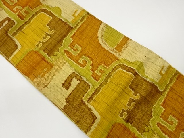 JAPANESE KIMONO / NAGOYA OBI / TSUMUGI / WOVEN GEOMETRIC PATTERN